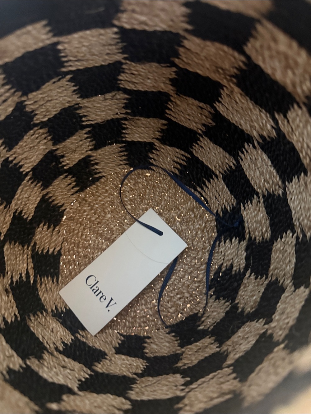 Clare V Checkered Bucket Bag - Black & Natural - Picture 2 of 3